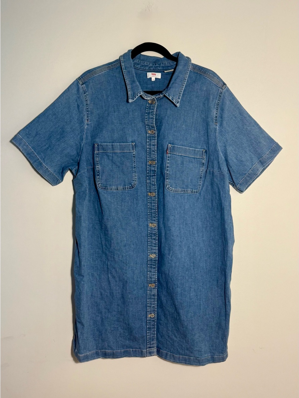 Levi's Louisa Short Sleeve Denim Shirt Dress Plus Size 2X Blue Button Front